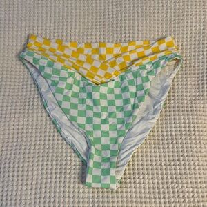 Dippin' Daisy's Retro Checkered Bottoms Green and Yellow